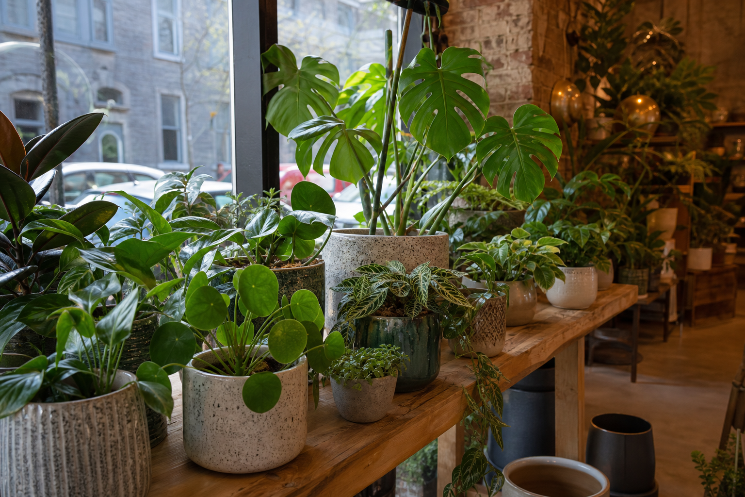 Houseplants in the shop